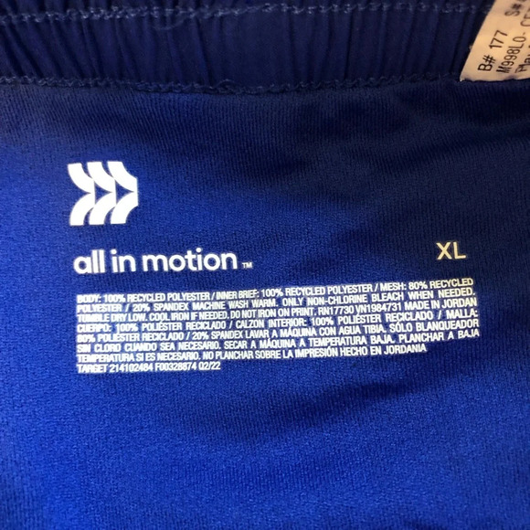All in Motion Women's Mid-Rise Running Shorts 3" Royal Blue size XL - Picture 5 of 6